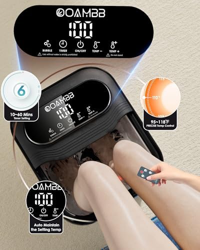 OOAMBB Collapsible Foot Spa Bath with Remote Control,Heat,Bubble,Timer - Image 4