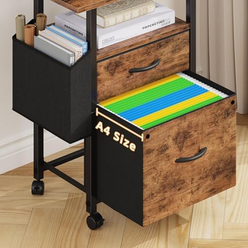 GYIIYUO 2 Drawer File Cabinet 24''W, Mobile Filing Cabinet, Printer Stand - Image 6