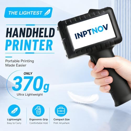 Handheld Inkjet Printer, Portable Batch Code & Expiration Date Printer with 42ml Fast-Dry Ink for Barcode, QR Code, Logo on Plastic, Metal, Glass, Wood & Cardboard - Image 5
