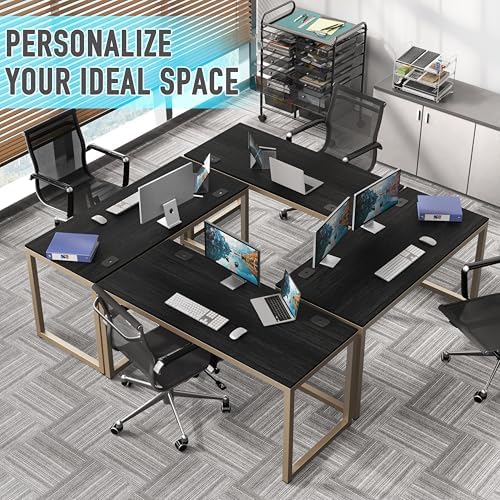 SHW 55-Inch Commercial-Grade Office Computer Desk, Espresso - Image 6