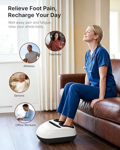 KNQZE Shiatsu Foot Massager with Heat for Plantar Fasciitis, Birthday Gifts - Image 2