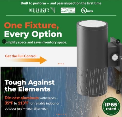 E2 LIGHTING LED Wall Mount Cylinder, Architectural Wall Sconce, Up & Down - Image 6