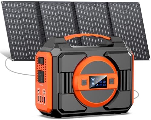 Portable Solar Generator, 300W Portable Power Station with 40W Solar Panel by Apowking