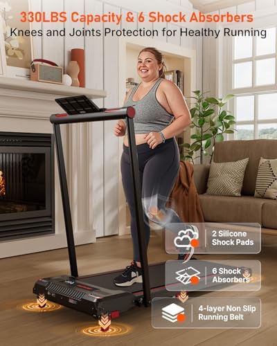 Walking Pad, Anylife Incline Walking Pads Under Desk 330lb Capacity, 2.5HP Portable Treadmills for Home, Compact Treadmill Small Running Pad with LED Display, Remote Control - Image 4