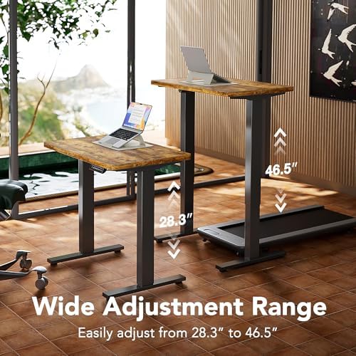 HUANUO 55x28 Inch Electric Standing Desk, Height Adjustable, Rustic Brown - Image 3