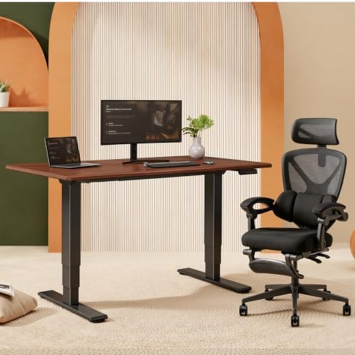 FLEXISPOT E6 Solid Wood Dual Motor 3-Stage Electric Standing Desk, 55 x 28 - Image 2