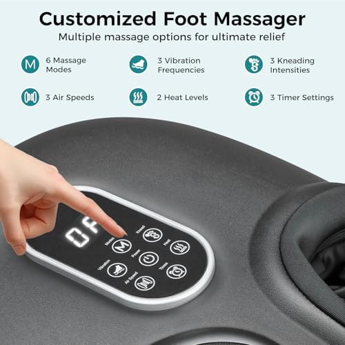OLIXIS Foot Massager Machine with Heat, Deep Kneading & Air Compression - Image 2