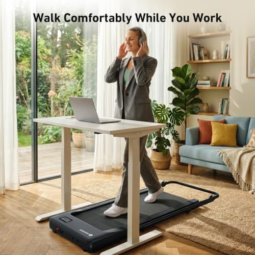 DeerRun Walking Pad Treadmill with Incline & Handle Bar - Image 5