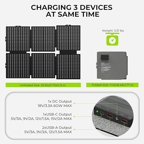 Portable Solar Generator 300W Power Station with 60W Foldable Solar Panel - Image 5