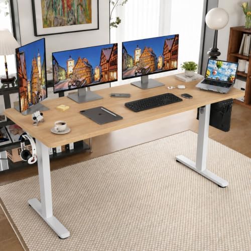 STARY Electric Standing Desk Adjustable Height Sit Stand Home Office Desk with Splice Board - Image 2