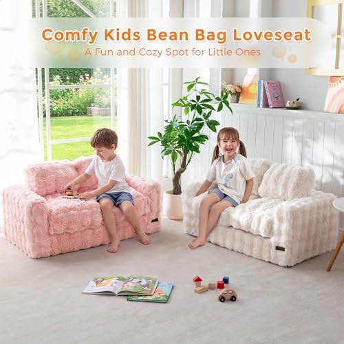 MAXYOYO Kids Bean Bag Chair, Comfy Upholstered Bean Bag Sofa with Filler - Image 3