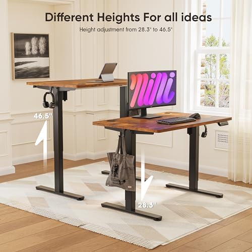 Monomi 39.4" Electric Standing Desk, Height Adjustable sit Stand up,Brown - Image 4