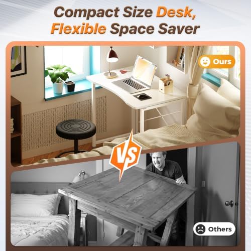 Huuger Folding Desk for Small Spaces, 31.5 Inch Foldable Computer Table - Image 3