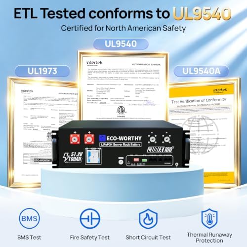 ECO-WORTHY Cubix100 48V 100Ah LiFePO4 Lithium UL9540 Server Rack Battery - Image 2