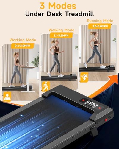 Walking Pad with Incline,Treadmill Pad 2.5 HP Quiet Under Desk Treadmills 8% Incline,330 lb Capacity Portable Walking Pad for Home and Office Walking - Image 2