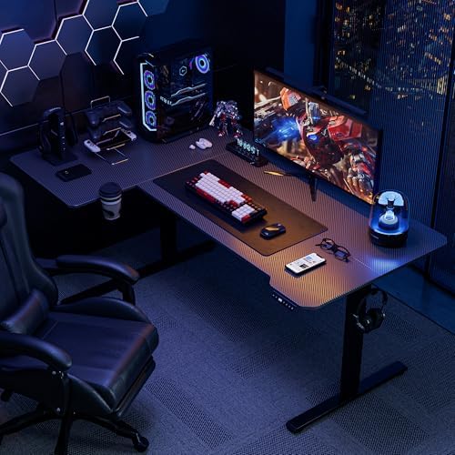 Acrolix L Shaped Electric Standing Desk,71x43.5 Reversible,Black Carbon - Image 2