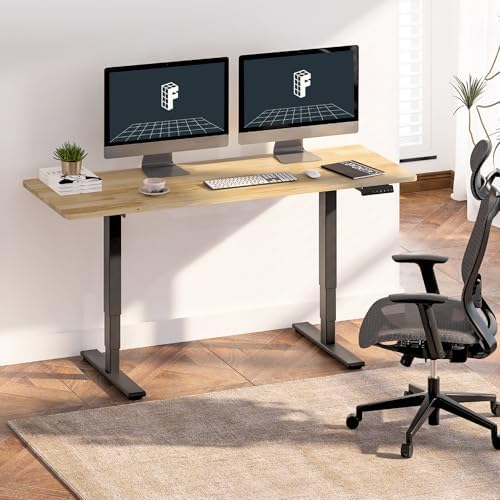 FlexiSpot E6 Solid Wood 3-Stage Dual Motor 63 x 24 Electric Standing Desk, Holds 220 lbs, Adjustable Height w/ Memory Presets, Butcher Block Rubberwood Desktop & Black Frame, Ships in 2 Boxes - Image 2