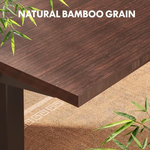 FLEXISPOT 48" x 24" Solid Bamboo Standing Desk, Walnut & Black Frame - Image 4