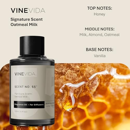 VINEVIDA [4 Fl Oz] Oatmeal Milk Fragrance Oil for Cold Air Diffusers, Essential Oils for Diffuser Oil Refill & Air Freshener Room Spray - Image 2