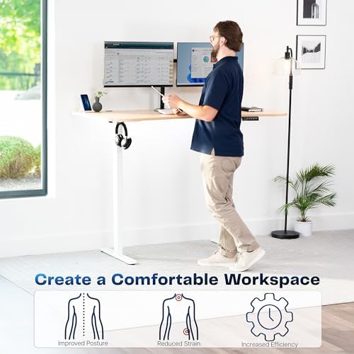 VIVO Light Wood 63 x 32 in Standing Desk, DESK-KIT-1W1C - Image 4