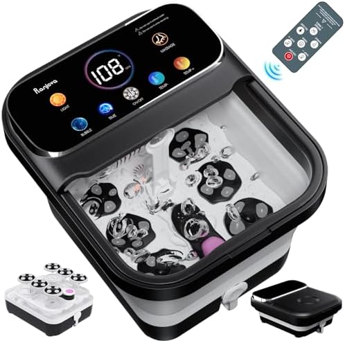 Ranjova Foot Spa Electric Rotary Massage with Heat, Bubble, Remote Control by ranjova