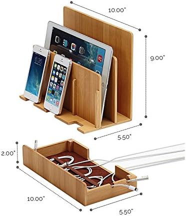 Great Useful Stuff G.U.S. Multi-Device Charging Station Dock & Organizer - Multiple Finishes Available. for Laptops, Tablets, and Phones - Strong Build, Eco-Friendly Bamboo - Image 3