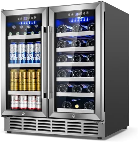 Velivi 30''Wine and Beverage Refrigerator-Dual Zone Under Counter Fridge by Velivi
