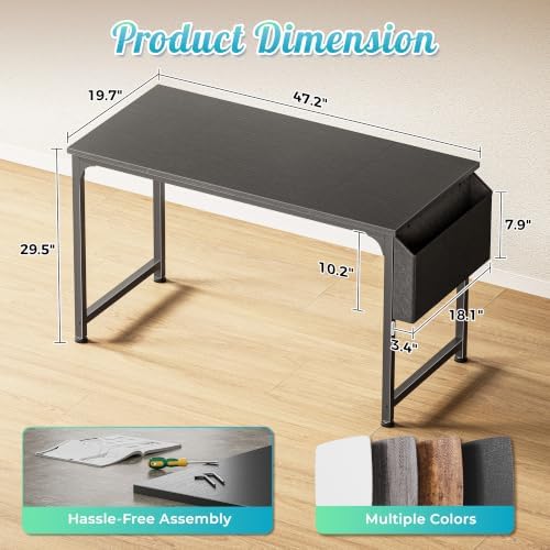 PRAISUN 47'' Computer Desk with Fabric Storage Bag - Image 3