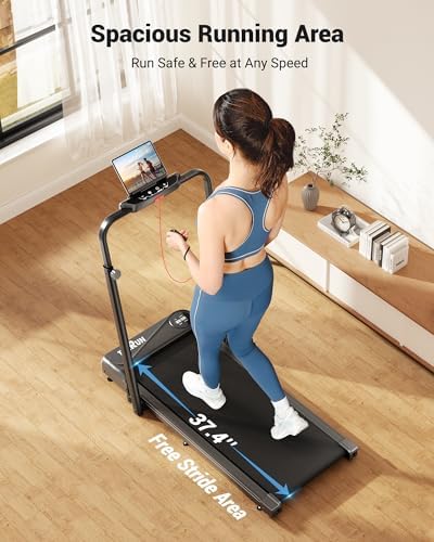 THERUN Walking Pad with Handle Bar, 300 lbs 6.2 mph Under Desk Treadmill - Image 2