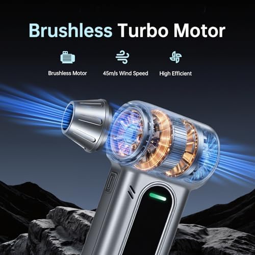 Yogin Electric Air Duster-150000RPM Super Power Cordless Air Duster, Rechargeable Brushless Motor Durable Blower, 3-Gear Adjustable Dust Blower for Computer, Keyboard, Outdoor, House and Car - Image 2