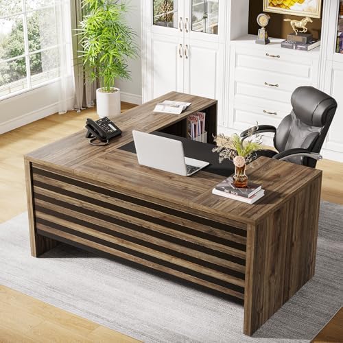 Tribesigns 62.2" L-Shaped Executive Desk with Mobile File Cabinet - Image 4