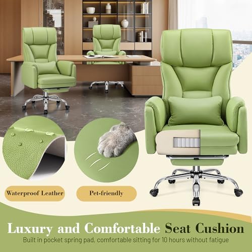 Office Chair, Flip Armrests for Pets Criss Cross Legged,Avocado Green - Image 6