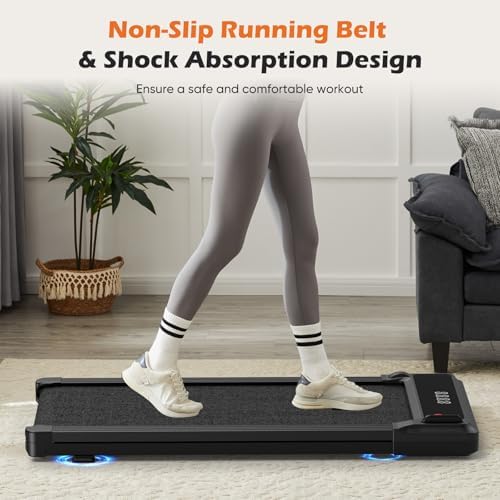 Sweetcrispy Walking Pad Treadmill for Home Office, Compact Quite Under-Desk Treadmills with Adjustable Speed and Remote Control, Portable & Slim Design for Workouts Fitness - Image 4