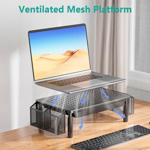 WALI Computer Monitor Stand with Storage and Pen Holder - Image 6