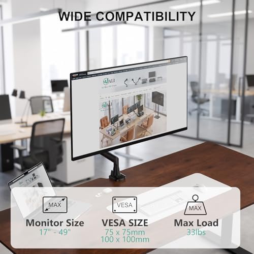 WALI Ultrawide Single Monitor Arm for 17-49 inch Curved Screen, up to 33lbs - Image 2