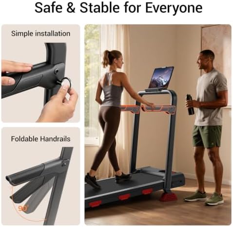LONTEK 15% Incline Walking Pad Treadmill with Handles, Treadmills for Home - Image 4