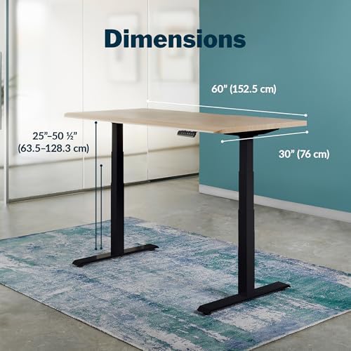 Vari ComfortEdge Electric Standing Desk – 60x30 – Light Wood/Black - Image 2