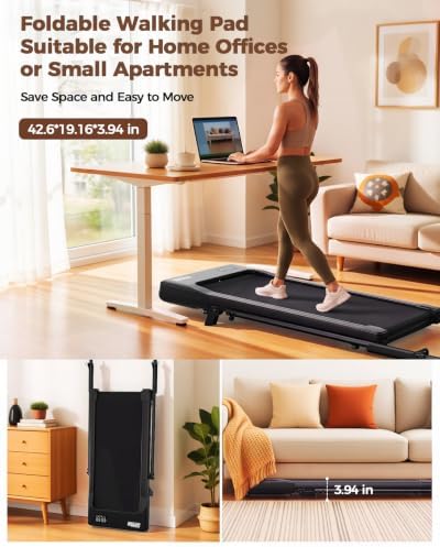 Superun Walking Pad with 6% Incline, 2.5HP Treadmill, 0.6-3.8 MPH, 300 lbs - Image 6