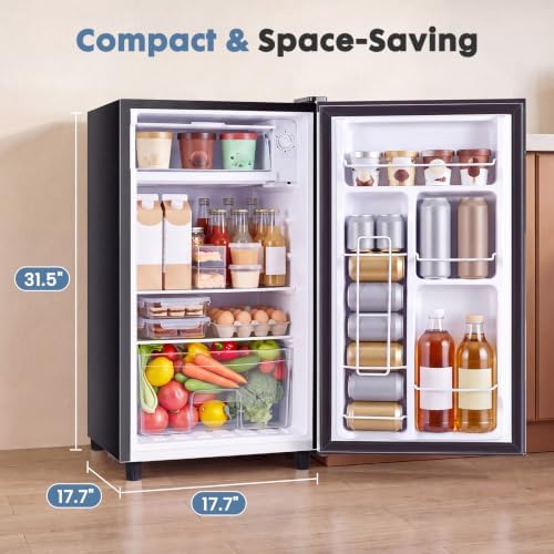 OLIXIS 3.2 Cu.Ft Mini Fridge with Freezer, Single Door Compact Refrigerator - Image 3