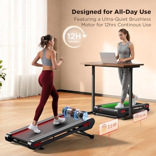Jogwell Walking Pad Treadmill with 12%/20% Auto Incline, 43"x18" Extra-Wide - Image 6