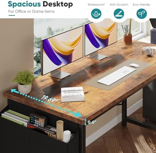 OLIXIS Computer Desk, 47 Inch Gaming Desks for Home Office Small Spaces - Image 5
