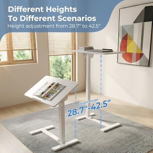 DUMOS Adjustable Rolling Desk, Standing Desks, Overbed Table - Image 6