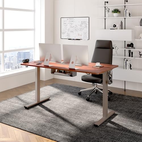 FLEXISPOT EN2 55"x28" Standing Desk with Power Strip Bundle, Mahogany - Image 2