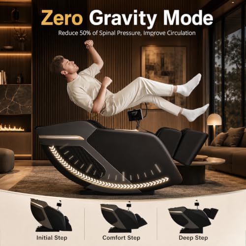 Luxury 4D Full Body Massage Chair with Calf Kneading, Zero Gravity SL-Track Shiatsu Recliner ,18 Auto Modes & 6 Massage Techniques,Lumbar & Calf Heating,Foot Roller,Voice/App/Touch Control,Body Scan - Image 5