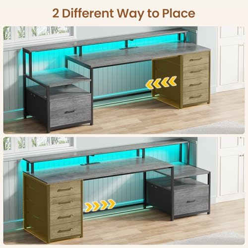 SEDETA 66'' Computer Desk with 5 Drawer, Power Outlet for Home Office - Image 4