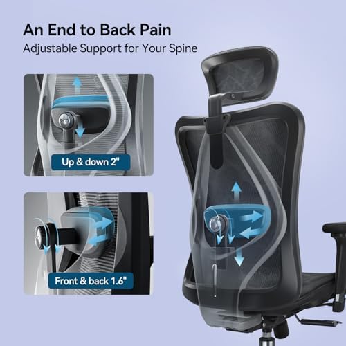 SIHOO M57 Ergonomic Office Chair, Mesh Back Desk Chair with 3D Armrests - Image 4