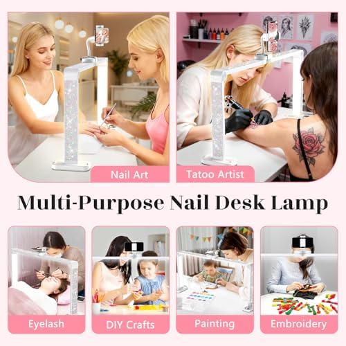 Half Moon Light for Nail Desk: 34" Large Foldable Nail Light for Desk - Image 6