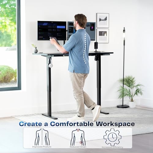 VIVO Black 55 x 28 in Standing Desk, DESK-KIT-1B55B - Image 4