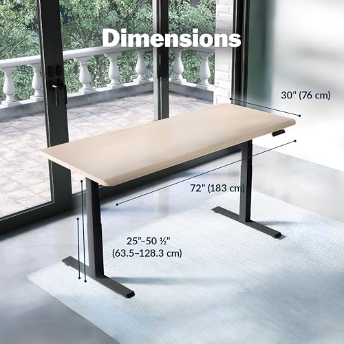 Vari ComfortEdge Electric Standing Desk – 72x30 – Light Wood/Black - Image 2
