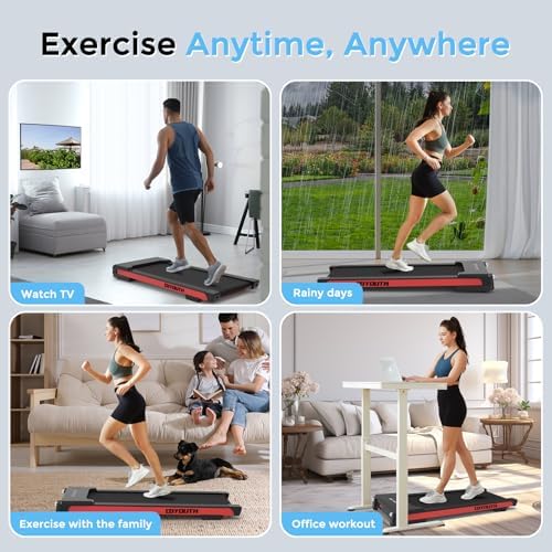 GOYOUTH Walking Pad Treadmill, Under Desk Treadmill for Home Office, Wide Belt Compact Treadmills 300 lbs Capacity, 2.25HP Shock-Absorbing Walking Jogging Running Machine Remote Included - Image 7